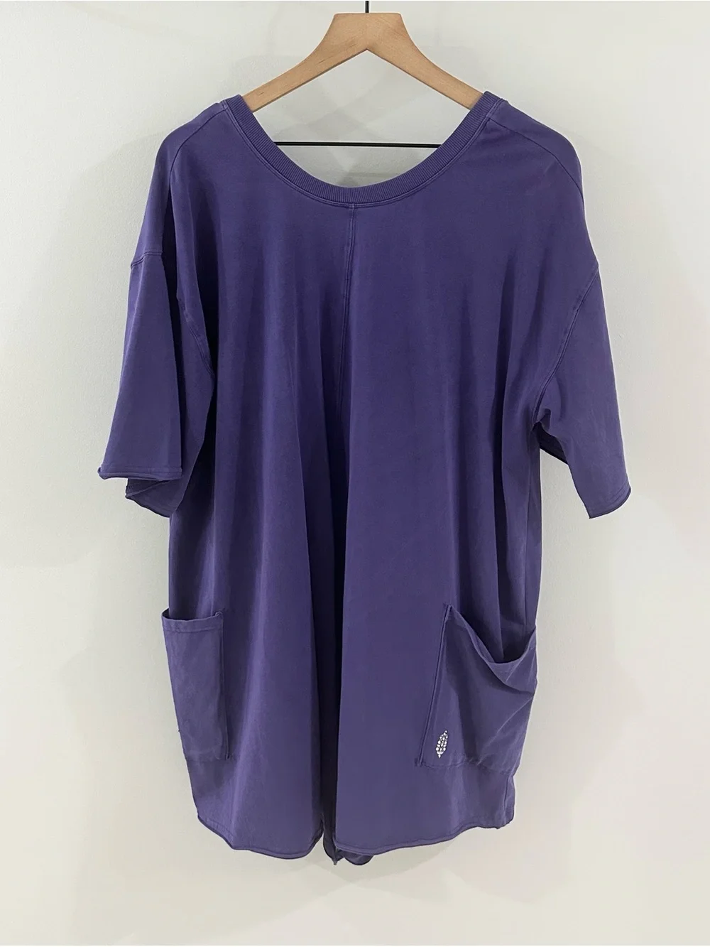 Free People Hotshot Tee Romper // Purple // Large
